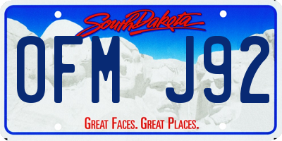 SD license plate 0FMJ92