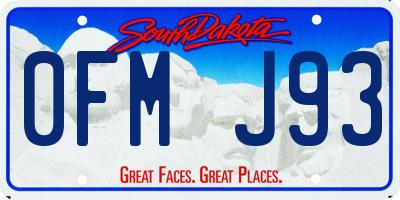 SD license plate 0FMJ93