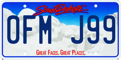 SD license plate 0FMJ99
