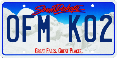 SD license plate 0FMK02