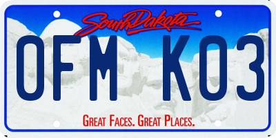 SD license plate 0FMK03
