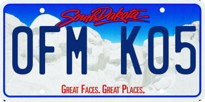 SD license plate 0FMK05