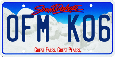 SD license plate 0FMK06