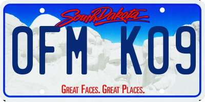 SD license plate 0FMK09