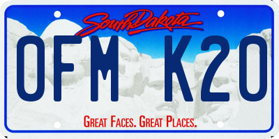 SD license plate 0FMK20