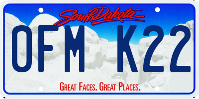 SD license plate 0FMK22