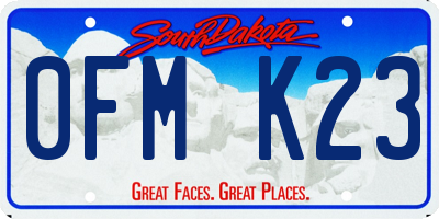 SD license plate 0FMK23