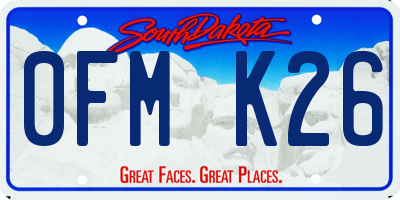 SD license plate 0FMK26