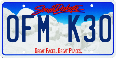 SD license plate 0FMK30