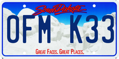 SD license plate 0FMK33