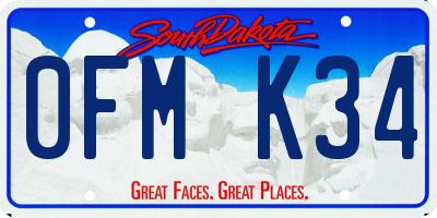 SD license plate 0FMK34