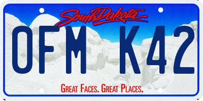 SD license plate 0FMK42
