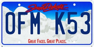 SD license plate 0FMK53