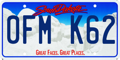 SD license plate 0FMK62