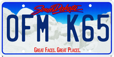 SD license plate 0FMK65