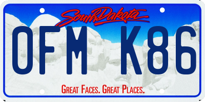 SD license plate 0FMK86