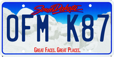 SD license plate 0FMK87