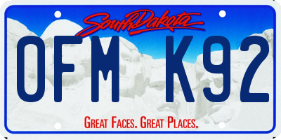 SD license plate 0FMK92