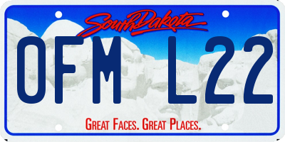 SD license plate 0FML22
