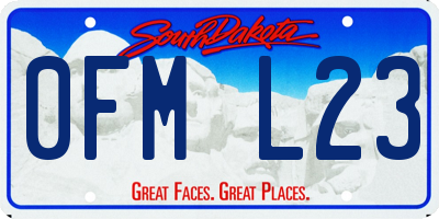 SD license plate 0FML23