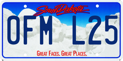 SD license plate 0FML25