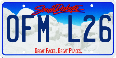 SD license plate 0FML26