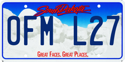 SD license plate 0FML27