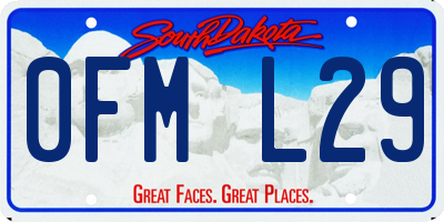 SD license plate 0FML29
