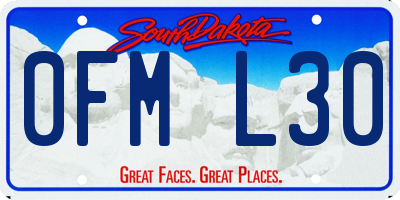 SD license plate 0FML30