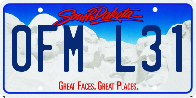 SD license plate 0FML31