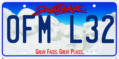 SD license plate 0FML32