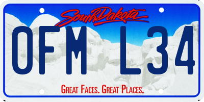 SD license plate 0FML34