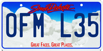 SD license plate 0FML35