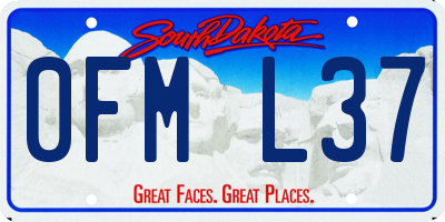 SD license plate 0FML37