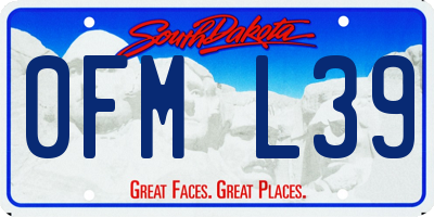 SD license plate 0FML39