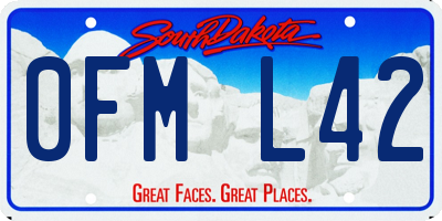 SD license plate 0FML42