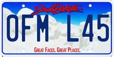 SD license plate 0FML45