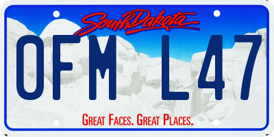 SD license plate 0FML47