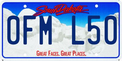 SD license plate 0FML50