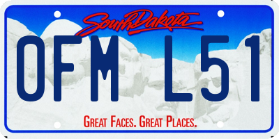 SD license plate 0FML51