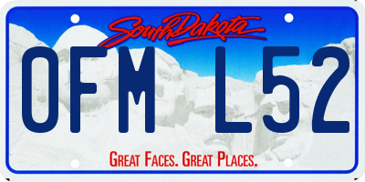 SD license plate 0FML52