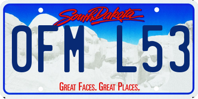 SD license plate 0FML53