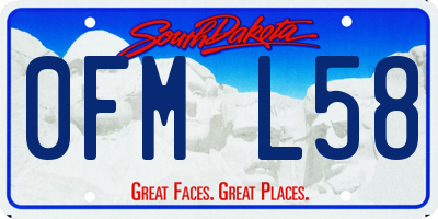SD license plate 0FML58