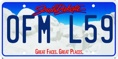 SD license plate 0FML59
