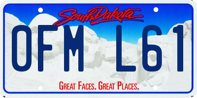 SD license plate 0FML61