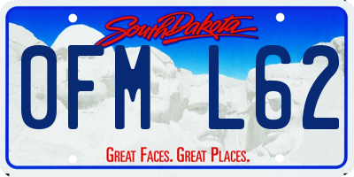SD license plate 0FML62
