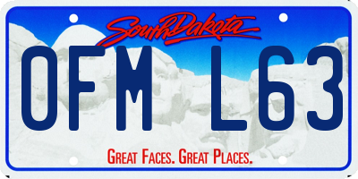 SD license plate 0FML63