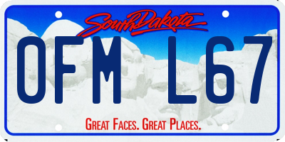 SD license plate 0FML67