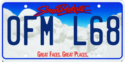 SD license plate 0FML68