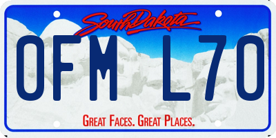 SD license plate 0FML70